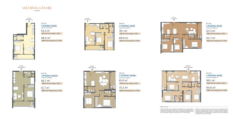 Layout Mặt bằng các Căn hộ Masteri Cosmo Central