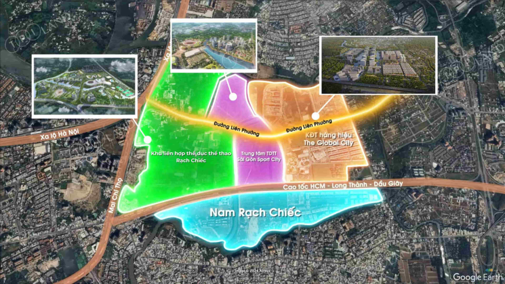 Vị trí khu liên hợp thể dục thể thao Rạch Chiếc
