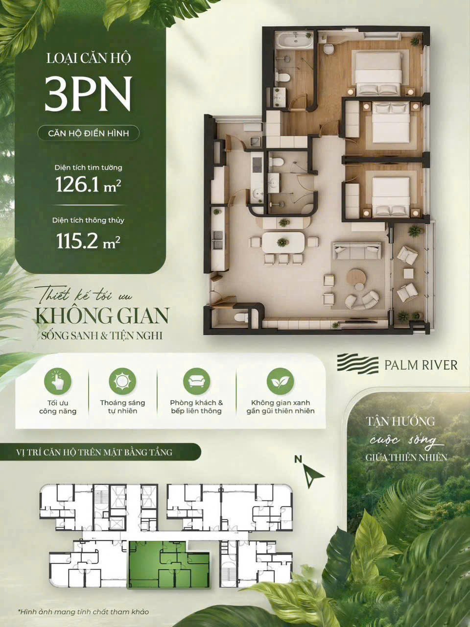 Mặt bằng căn hộ 3 phòng ngủ