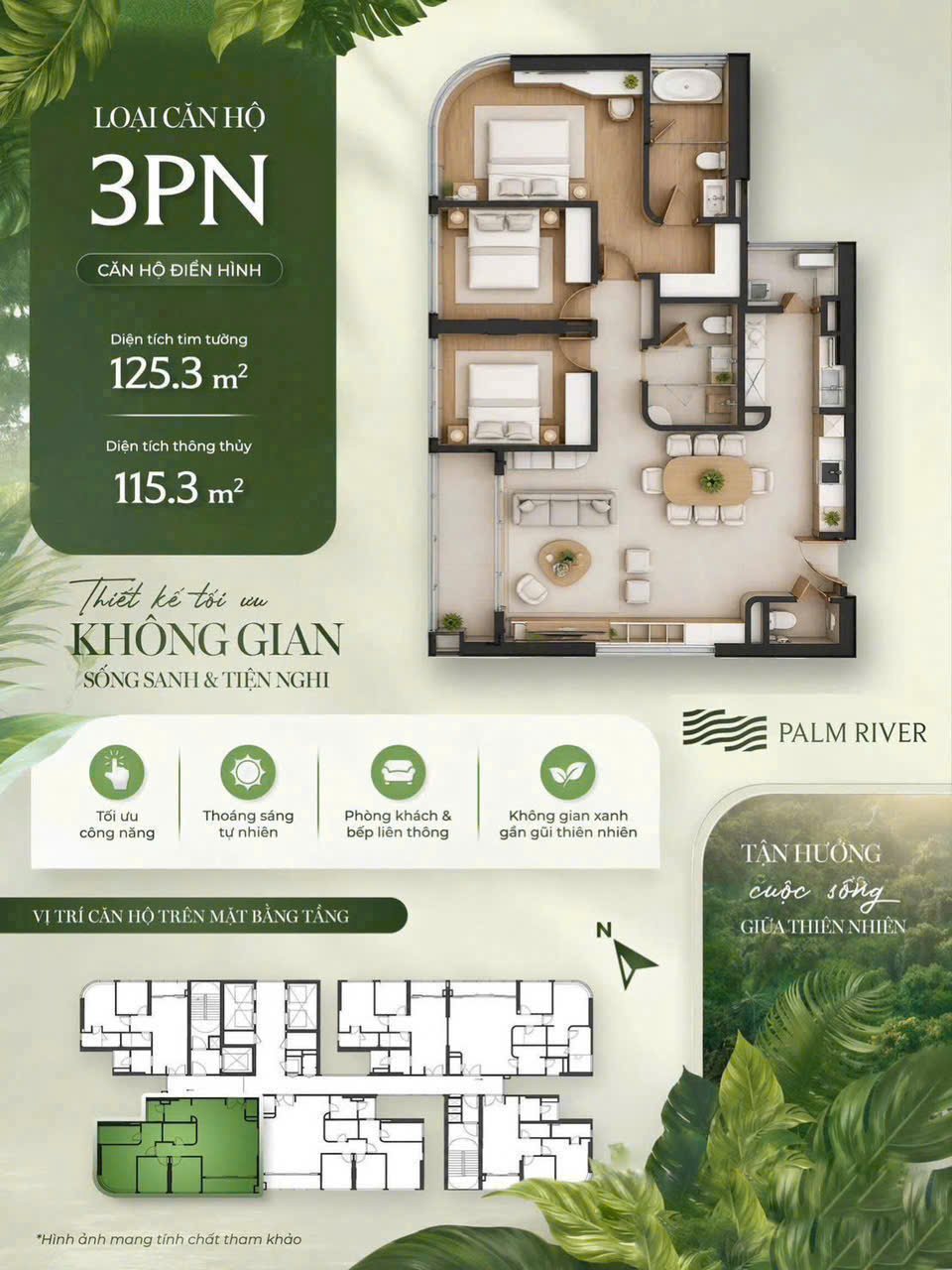 Mặt bằng căn hộ 3 phòng ngủ góc